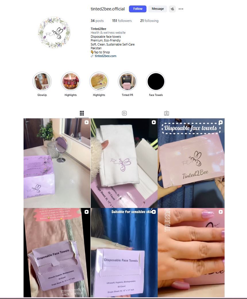 tinted2bee Instagram Page