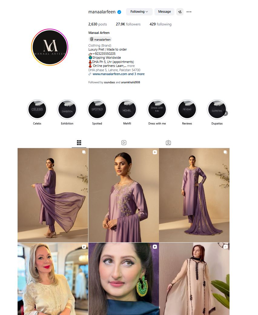 manaalarfeen Instagram Page